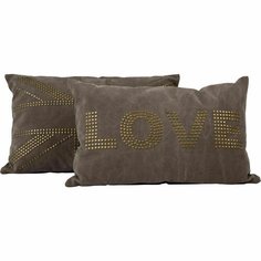 Подушка Любовь, в ассортименте, 60 х 40 х 5 см, коричневая Kare