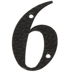 Цифра на дверь 6, НОЭЗ, 6-110-S, металл, черная, 171106