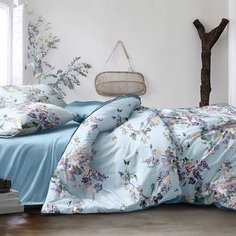 Постельное белье евростандарт, простыня 200х220 см, 2 наволочки 70х70 см, пододеяльник 200х220 см, Адель, поплин, Ниагара