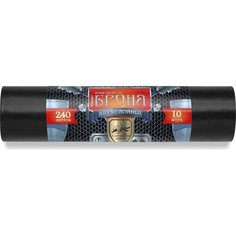 Мешки для мусора 240 л, 10 шт, ПВД 100х130, Ромашка, Броня, ВР-0013 Romashka