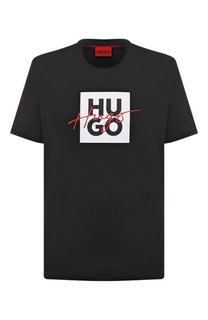 Хлопковая футболка HUGO