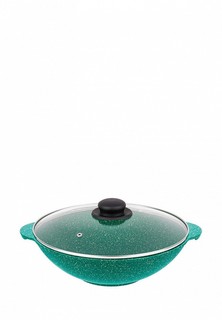 Сотейник Elan Gallery ВОК 3 л 28 см ГАРМОНИЯ ВКУСА Изумруд с крышкой D28