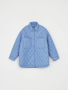 Утепленная куртка-рубашка для девочек (голубой, 164) Sela