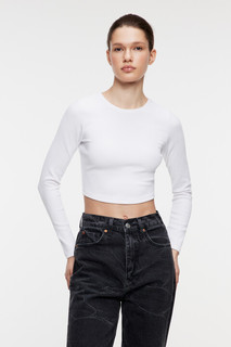 Лонгслив укороченный облегающий в рубчик Befree