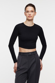 Лонгслив укороченный облегающий в рубчик Befree