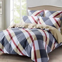 Постельное белье евростандарт, простыня 230х250 см, 2 наволочки 70х70 см, 2 наволочки 50х70 см, пододеяльник 200х220 см, Karteks, сатин, КВ510