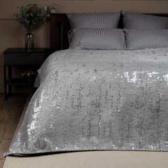 Плед 2-спальный, 200х220 см, фланель, 100% полиэстер, Texrepublic, Лазер, GY3-SL 2022, серый, 6549