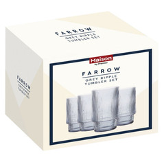 Стаканы в наборах набор стаканов PREMIER HOUSEWARES Farrow Grey 4шт 420мл стекло