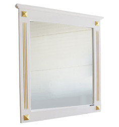 Зеркало 80,6х86,2 см белый глянец золотая патина Comforty Палермо 00004143814