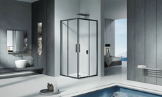 Душевой уголок 80х80 см Good Door Cofe CR-80-C-B прозрачное