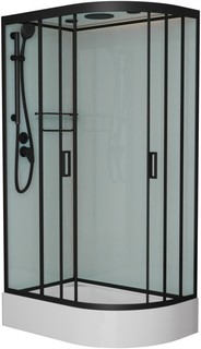 Душевая кабина 120x80x220 см Frank F412/1L М Black 20066 текстурное стекло