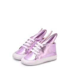 Пинетки из металлизированной кожи с декором на шнуровке Minna Parikka Mini