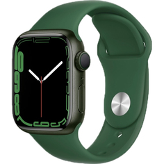 Apple Watch Series 7 GPS 41mm (корпус - зеленый, спортивный ремешок цвета зеленый клевер, IP67/WR50)