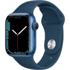 Apple Watch Series 7 GPS 45mm (корпус - синий, спортивный ремешок цвета синий омут, IP67/WR50)