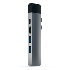 Адаптер мультипортовый Satechi Aluminum Pro Hub With Ethernet 6 в 1, серый космос