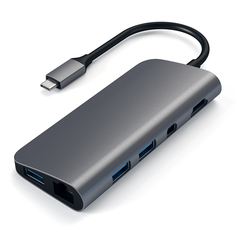 Адаптер мультипортовый Satechi Aluminum Multimedia Adapter 9 в 1, серый космос
