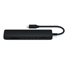 Адаптер мультипортовый Satechi Type-C Slim Multiport with Ethernet Adapter 7 в 1, черный
