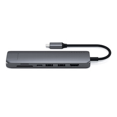 Адаптер мультипортовый Satechi Type-C Slim Multiport with Ethernet Adapter 7 в 1, серый космос