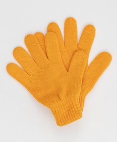 Желтые вязаные перчатки Button Blue