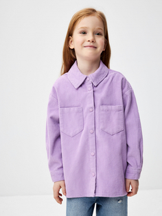Вельветовая рубашка для девочек (сиреневый, 104) Sela