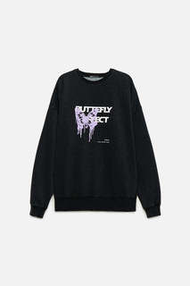 джемпер мужской Свитшот oversize утепленный с принтом Befree