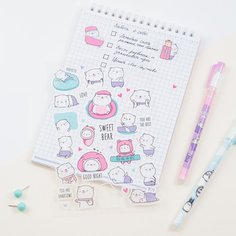Наклейки ПВХ Meshu Sweet Bear, 10 х 21 см, 29 наклеек