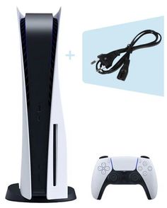 Игровая консоль PlayStation 5 CFI-1100A белый/черный +кабель (Disc Edition)