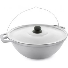 Казан алюминий, 7 л, с крышкой, походный, с дужкой, Нева Металл Посуда, НС0875п