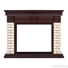 Портал электрокамина Bricks 30, камень бежевый, шпон темный дуб, Sphere EFP/P-2620RLS, EFP/P-3020LS