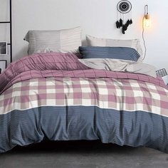 Постельное белье евростандарт, простыня 200х220 см, 2 наволочки 50х70 см, пододеяльник 200х220 см, Адель, поплин, Вениамин