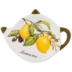 Подставки для чайных пакетиков подставка для чайных пакетиков AGNESS Лемон три 12х8,5см керамика