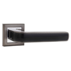 Ручки нажимные на розетке без механизма ручка дверная CORDI AL 136MF/Black графит матовый вставка черная