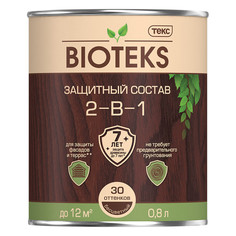 Антисептики защитно-декоративные средство деревозащитное TEKC Bioteks 2-в-1 0,8л бесцветный, арт.700008161 ТЕКС