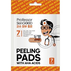 Скрабы и пилинги PROFESSOR SKINGOOD Набор корейских тканевых пилинг-дисков для лица "PEELING PADS WITH AHA-ACIDS" с AHA-кислотами и витамином C