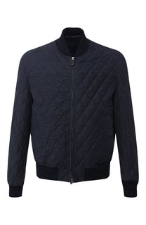 Стеганый кожаный бомбер на молнии Zegna Couture