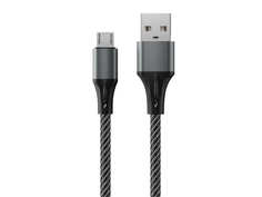 Аксессуар AccesStyle USB - MicroUSB 1m Black-Grey AM24-F100M