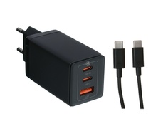 Зарядное устройство Baseus GaN5 Pro Quick Charger USB - 2xUSB-C 65W + cable USB Type-C CCGAN65E5 / CCGP120201