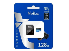 Карта памяти 128Gb - Netac microSDHC P500 NT02P500STN-128G-R с переходником под SD