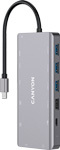 USB Hub Canyon Type-C 13-в-1 DS-12 металл 13 портов одновременное подключение 2х мониторов быстрая зарядка PD100W Совместимость с ОС Windows / ma