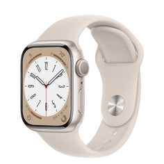 Apple Watch Series 8 GPS 41mm (корпус - сияющая звезда, спортивный ремешок цвета сияющая звезда, IP6X)