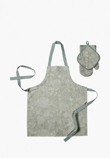Набор кухонного текстиля Mia Cara прихватка 18х18, прихватка-рукавица 18х28, фартук 60х70 Жозефина