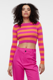 джемпер женский Лонгслив вискозный облегающий тонкой вязки в рубчик Befree