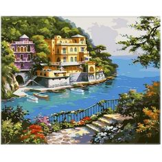 Картина по номерам Dell&apos; Arte &quot;Дом у моря&quot;, на холсте, 40х50 см