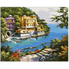 Картина по номерам Dell&apos; Arte &quot;Дом у моря&quot;, на холсте, 40х50 см