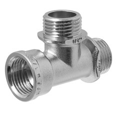 Тройник 1/2", Г-Ш-Ш, латунь, индивидуальная упаковка, MasterProf, ИС.072229