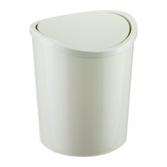 Контейнер для мусора пластик, 1.6 л, настольный, плавающая крышка, белый, Idea, М 2490