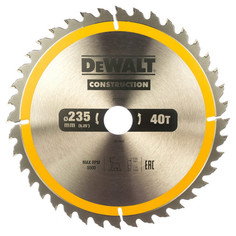 Полотна для дисковых пил диск пильный DEWALT по дереву 235х30мм 40 зубов