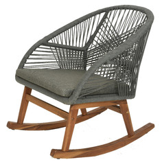 Кресла плетеные кресло-качалка СЕВИЛЬЯ 830х740х880мм серый полипропилен/дерево Kaemingk