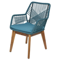 Комбинированная и металлическая мебель стул СЕВИЛЬЯ 690х570х870мм бирюзовый полипропилен/дерево Kaemingk