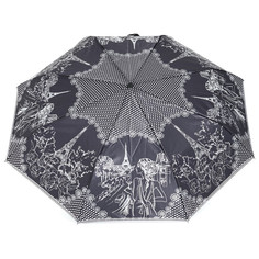 Зонты зонт женский автомат 56см фотосатин черно-белый рисунок в асс-те Raindrops